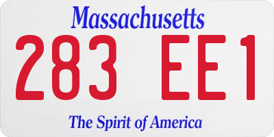 MA license plate 283EE1