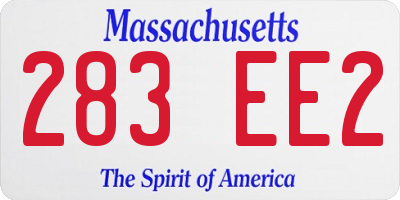 MA license plate 283EE2