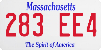 MA license plate 283EE4