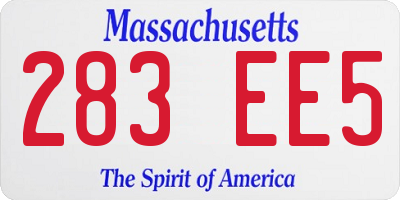 MA license plate 283EE5