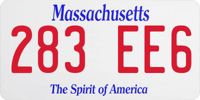 MA license plate 283EE6