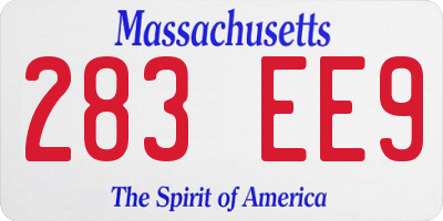 MA license plate 283EE9