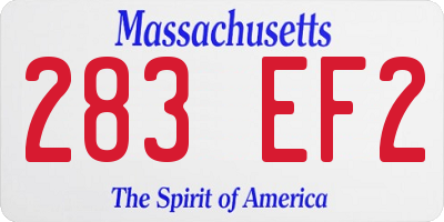 MA license plate 283EF2