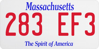 MA license plate 283EF3