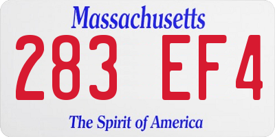 MA license plate 283EF4