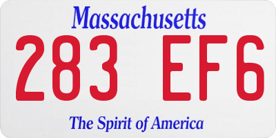 MA license plate 283EF6