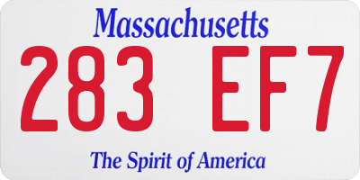 MA license plate 283EF7