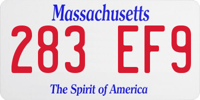 MA license plate 283EF9