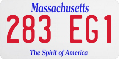 MA license plate 283EG1