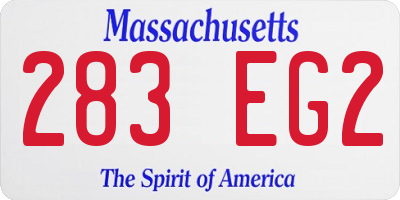 MA license plate 283EG2