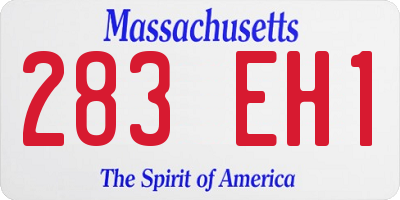 MA license plate 283EH1