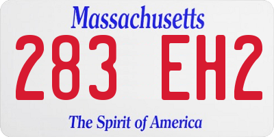 MA license plate 283EH2
