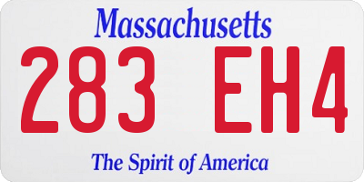 MA license plate 283EH4