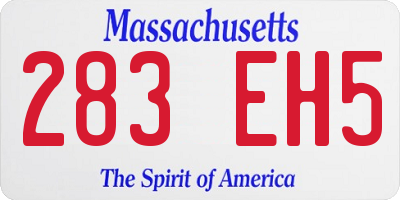MA license plate 283EH5