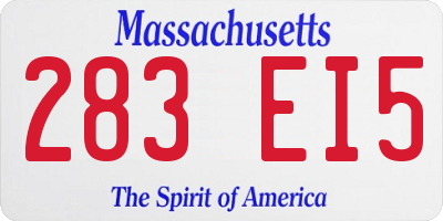 MA license plate 283EI5