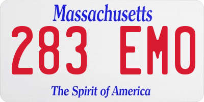 MA license plate 283EM0
