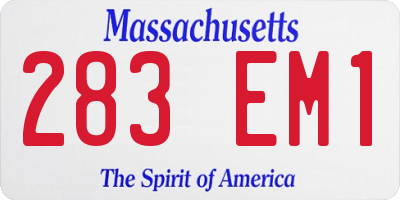 MA license plate 283EM1