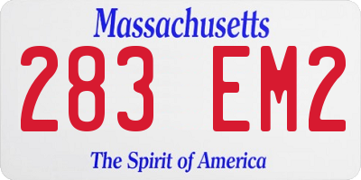 MA license plate 283EM2