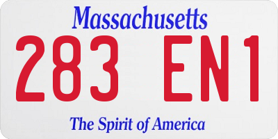 MA license plate 283EN1