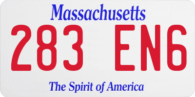 MA license plate 283EN6