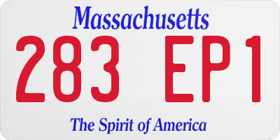 MA license plate 283EP1