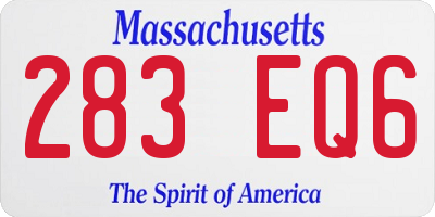 MA license plate 283EQ6