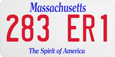 MA license plate 283ER1