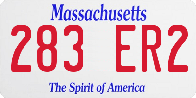 MA license plate 283ER2