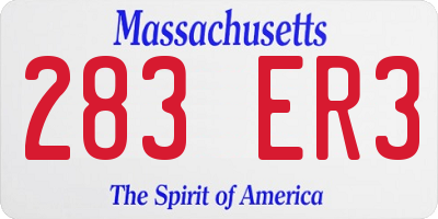 MA license plate 283ER3