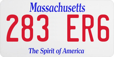 MA license plate 283ER6