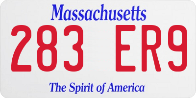 MA license plate 283ER9
