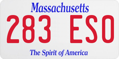 MA license plate 283ES0