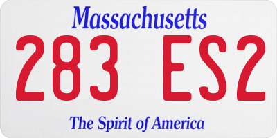 MA license plate 283ES2