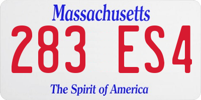 MA license plate 283ES4