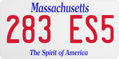 MA license plate 283ES5