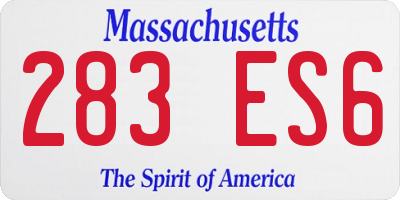 MA license plate 283ES6