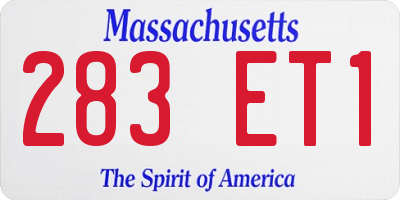 MA license plate 283ET1