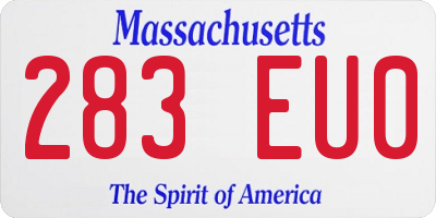 MA license plate 283EU0