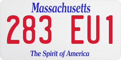 MA license plate 283EU1