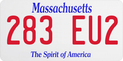MA license plate 283EU2
