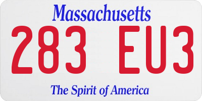 MA license plate 283EU3