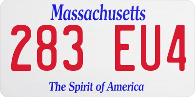 MA license plate 283EU4