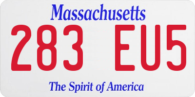 MA license plate 283EU5