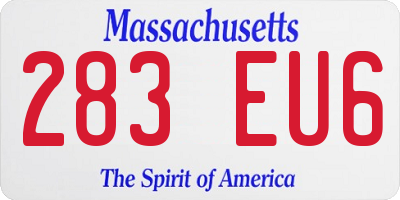MA license plate 283EU6