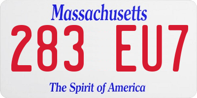 MA license plate 283EU7