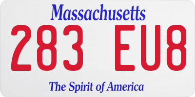 MA license plate 283EU8