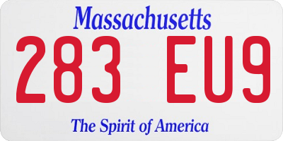 MA license plate 283EU9