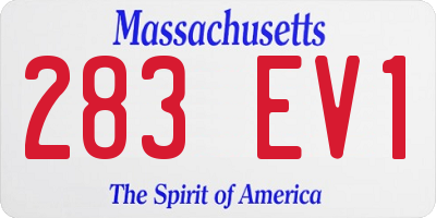 MA license plate 283EV1