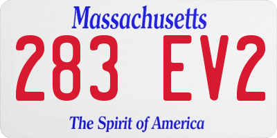MA license plate 283EV2