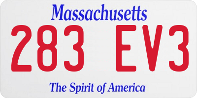 MA license plate 283EV3